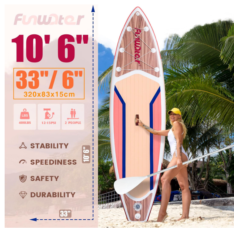 New 10'6" Paddle Board with Accessories