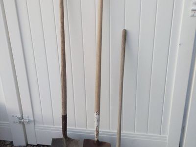 Two Shovels and a Weeder Tool