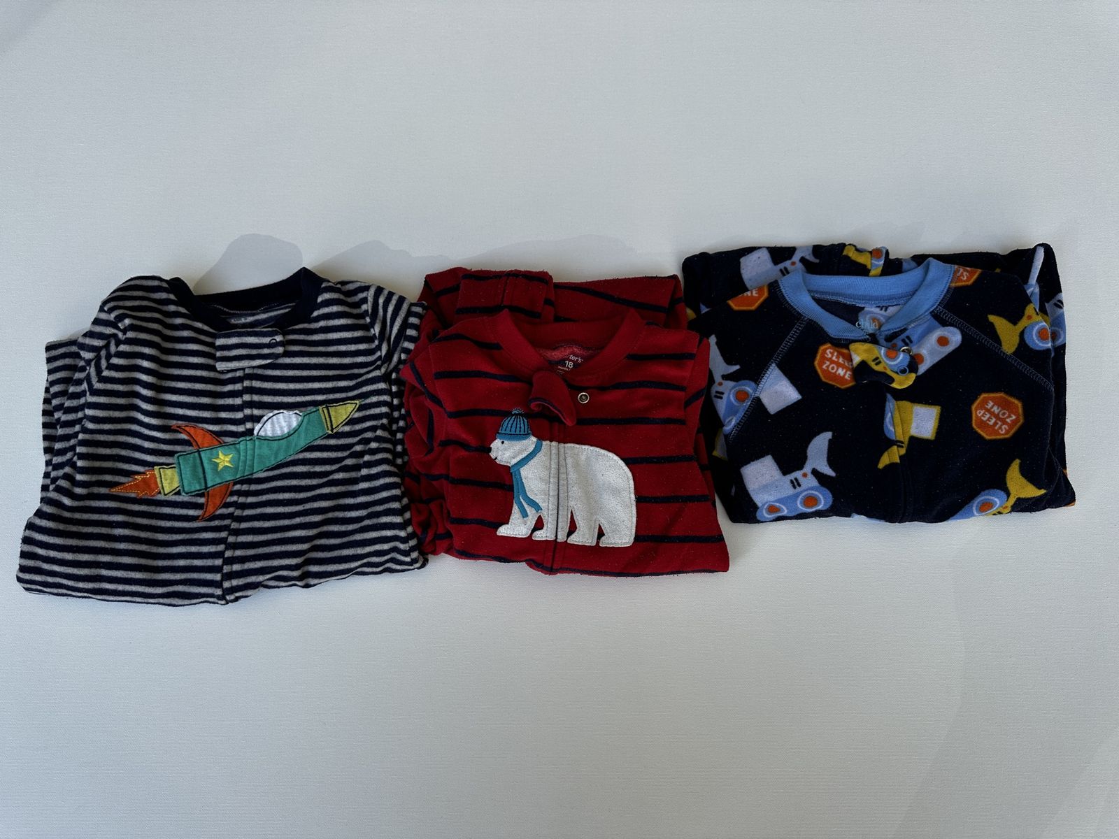Baby Boys Assorted Sleepers Lot Size 18M