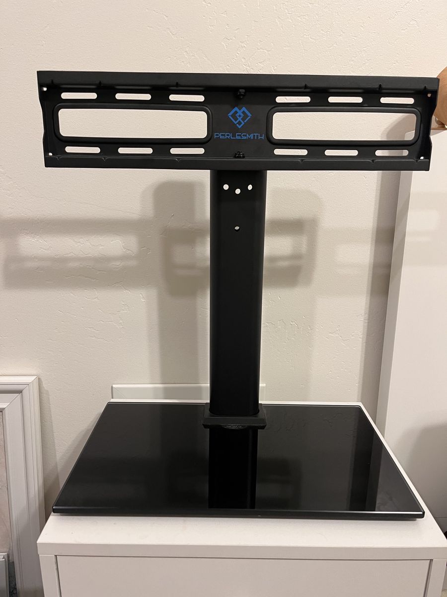 Perlesmith Tabletop TV Stand Mount with Glass Base