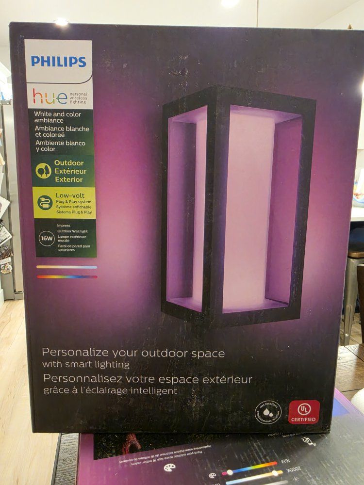 Philips Hue Impress Outdoor Wall Light, White & Color Ambiance, Smart Lighting, 16W