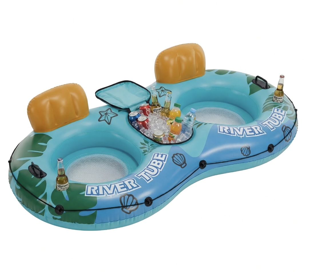 2-Person Inflatable Lounger Float — Brand New River Run Double Tube