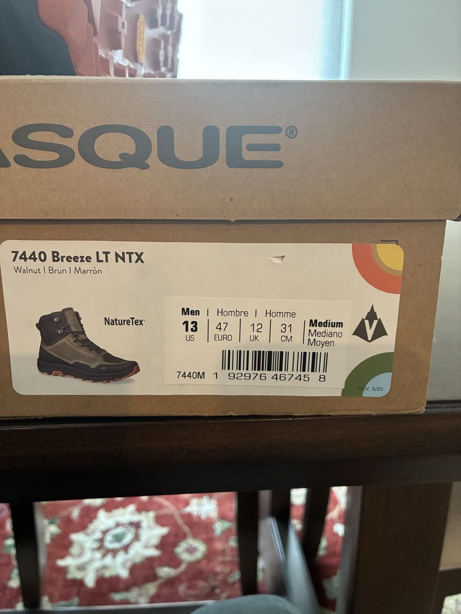 Vasque Breeze LT NTX Men's Hiking Boots, Walnut/Dark Slate, US 13, Vibram Litebase Sole