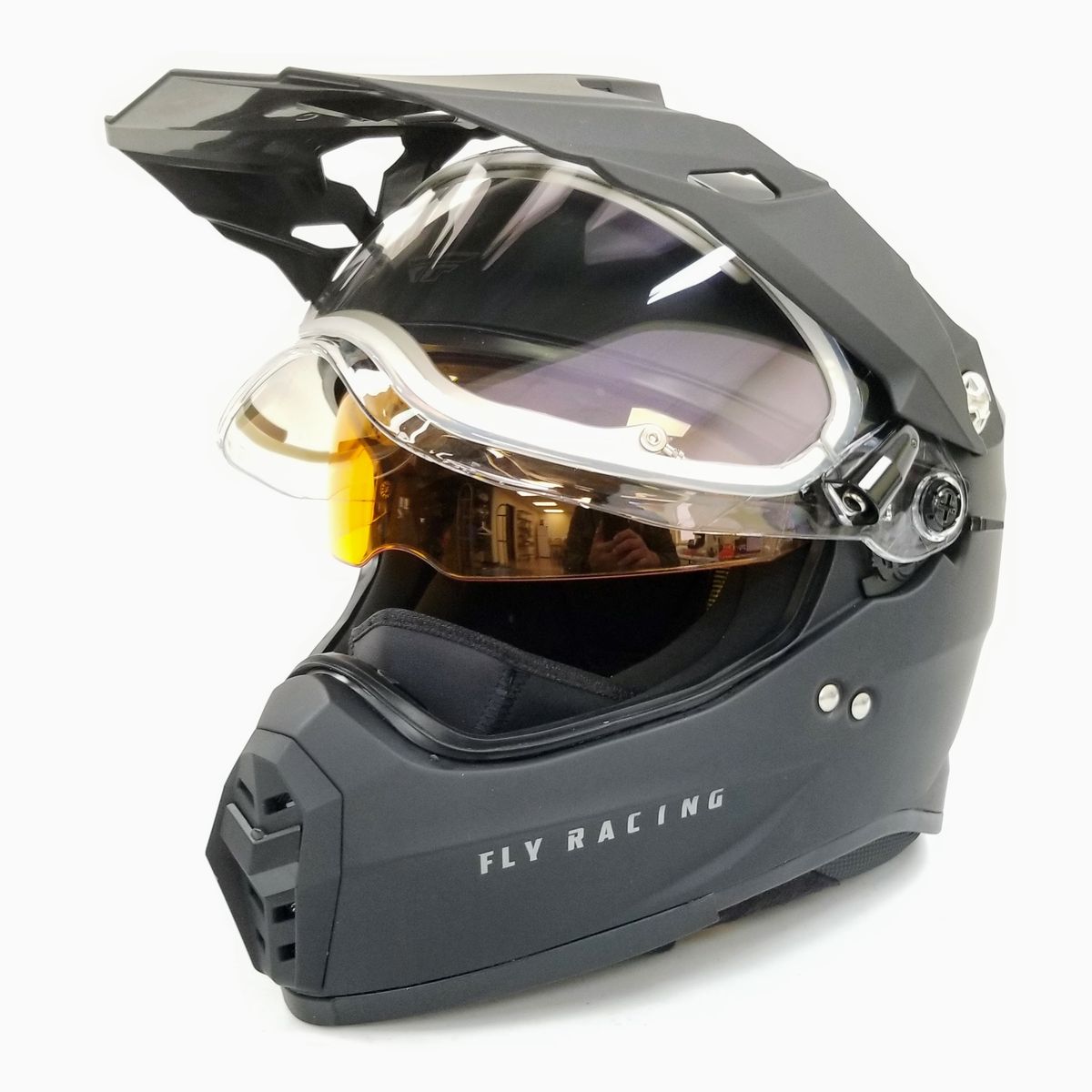 Fly Racing Trekker Cold Weather Conceal Helmet (Black (Electric Shield), Large) (73-31366L-L-R3-S4)