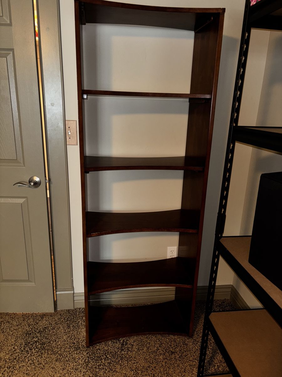 Decorative Wood Bookcase w/ Curved Shelves 72”
