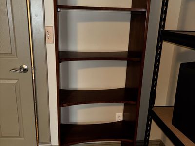 Decorative Wood Bookcase w/ Curved Shelves 72”