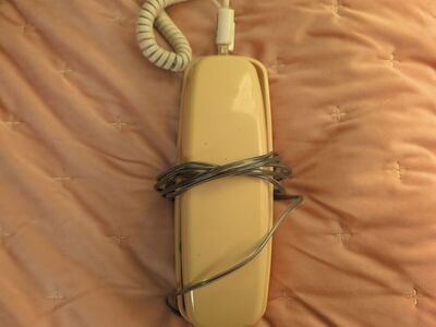 yellow vintage phone