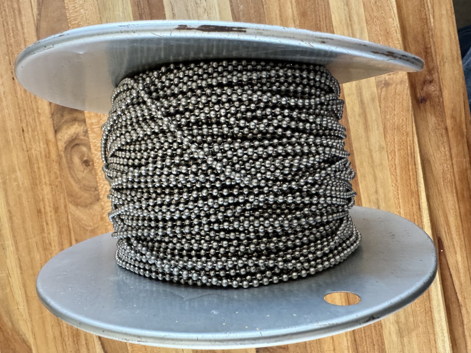 Ball chain stainless steel spool w/ more than 1/2