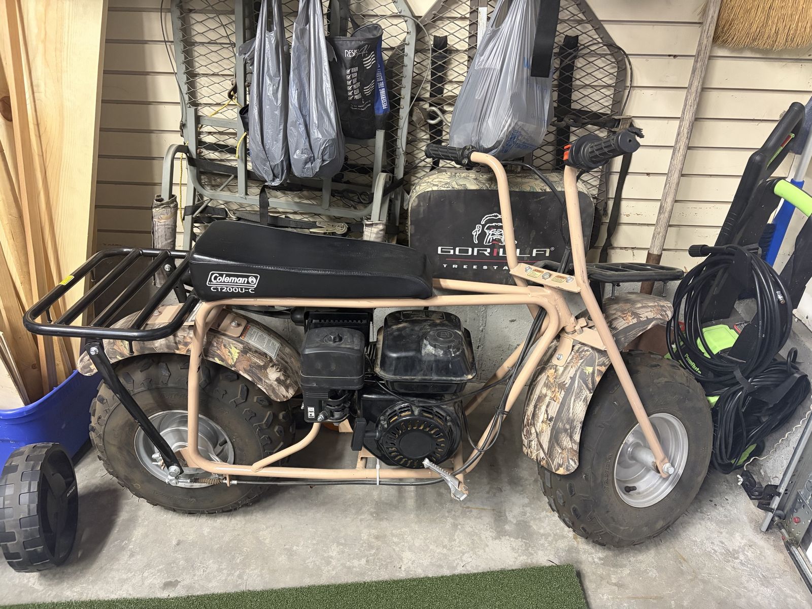 Coleman CT200U-C Camo Mini Bike - Excellent Condition with Manual