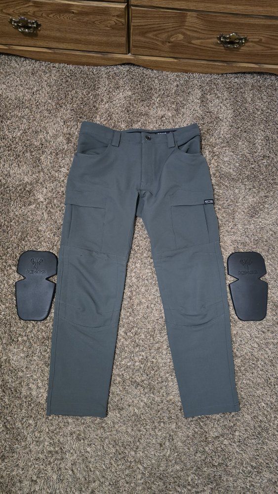 King's Camo Men's XKG Preacher Pant Size 36 Gray Outdoor Hunting Pants with Knee Pads