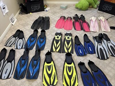 Scuba Diving And Snorkling Fins, masks, Snorkles