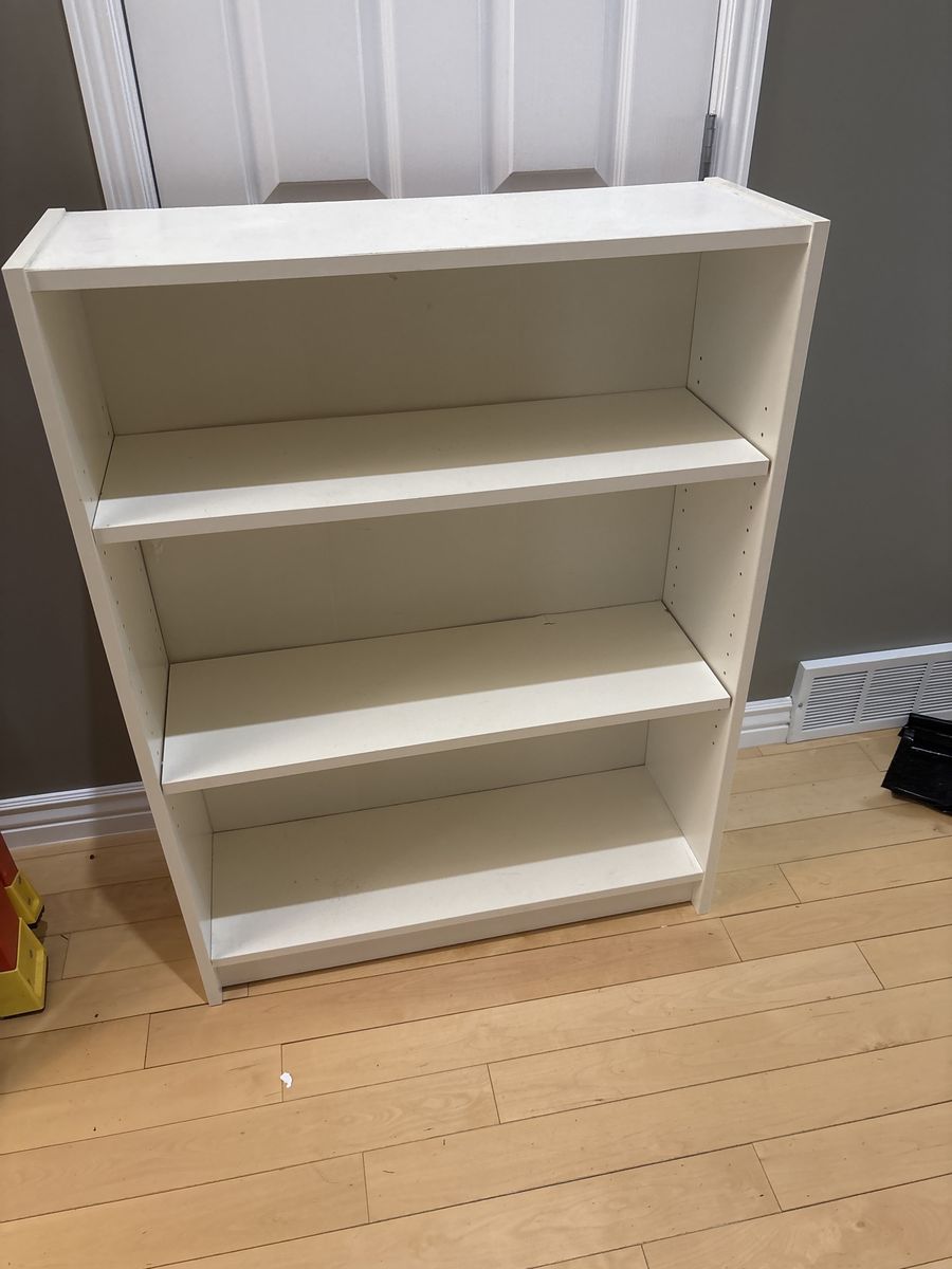 White Book Shelf - 42” H x 32” W x 11” D - adjusts