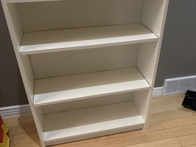 White Book Shelf - 42” H x 32” W x 11” D - adjusts