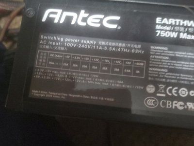 Antec EARTHWATTS EA-750 750W Max. ATX Switching Power Supply Unit (PSU)