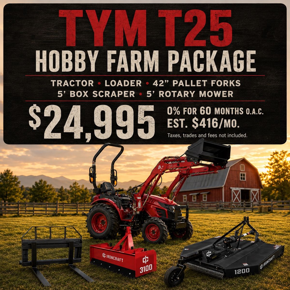 New TYM T25 Tractor PACKAGE DEAL!