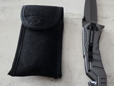 Tactical Folding Knife with Bottle Opener, Seatbelt Cutter & Window Breaker, Gray