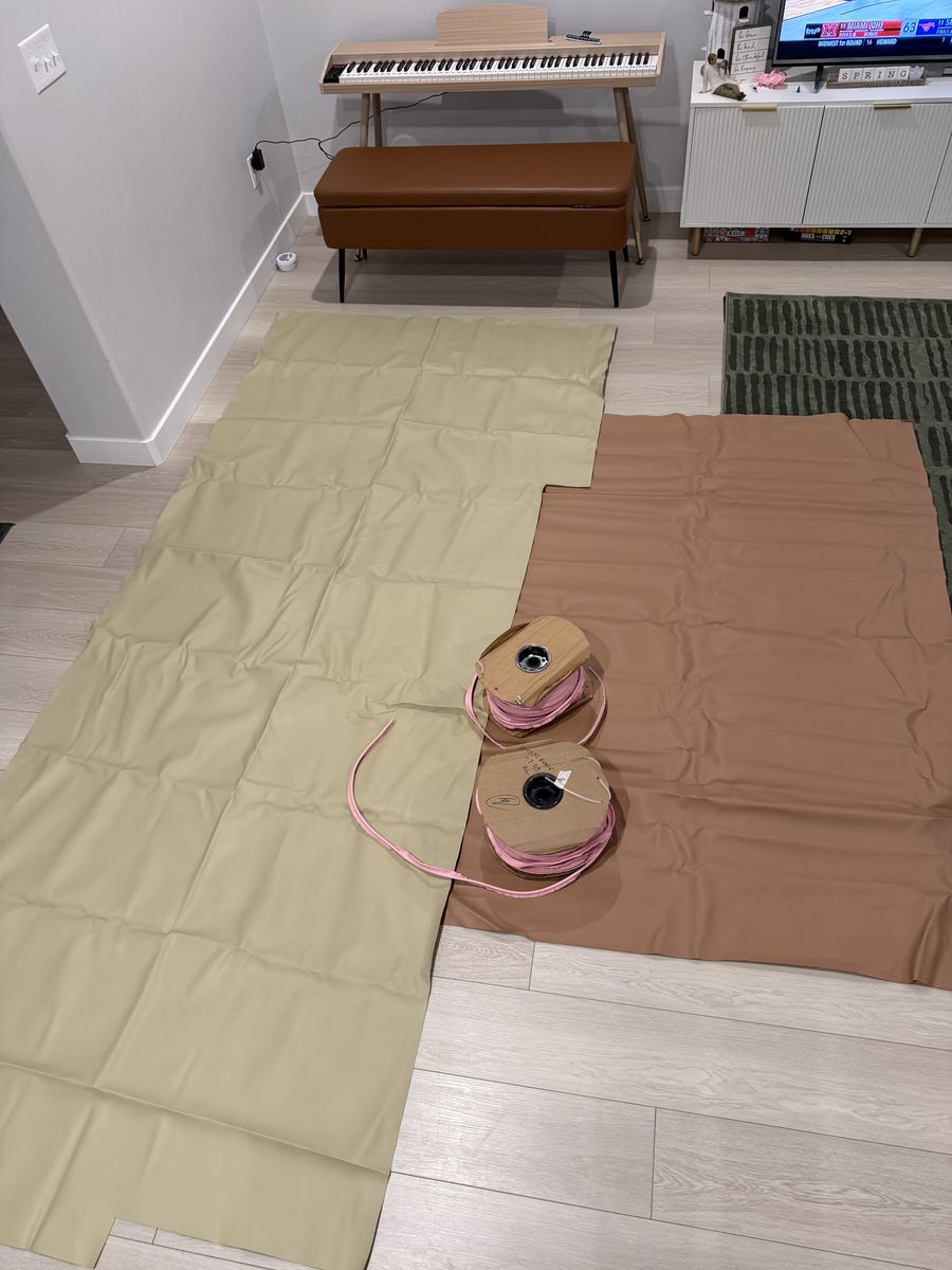 Boat vinyl, piping, and foam