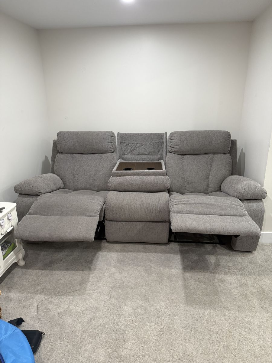 Used Ashley Furniture Mitchiner Reclining Sofa With Drop Down Table