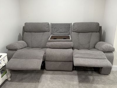 Used Ashley Furniture Mitchiner Reclining Sofa With Drop Down Table