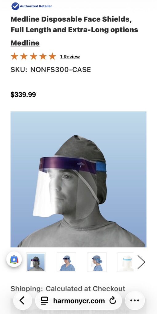 New! Disposable Face Shields 7.5 Length