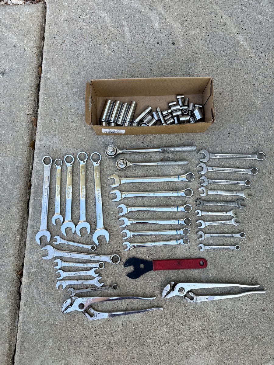 Mixed Wrench Socket Pliers Tool Lot