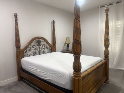 Queen bed frame, dresser and nightstand