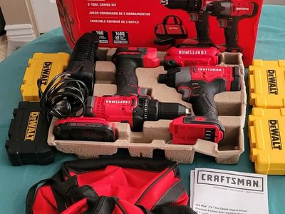Craftsman V20 Drill Impact Driver Combo Kit with Dewalt Bit Sets