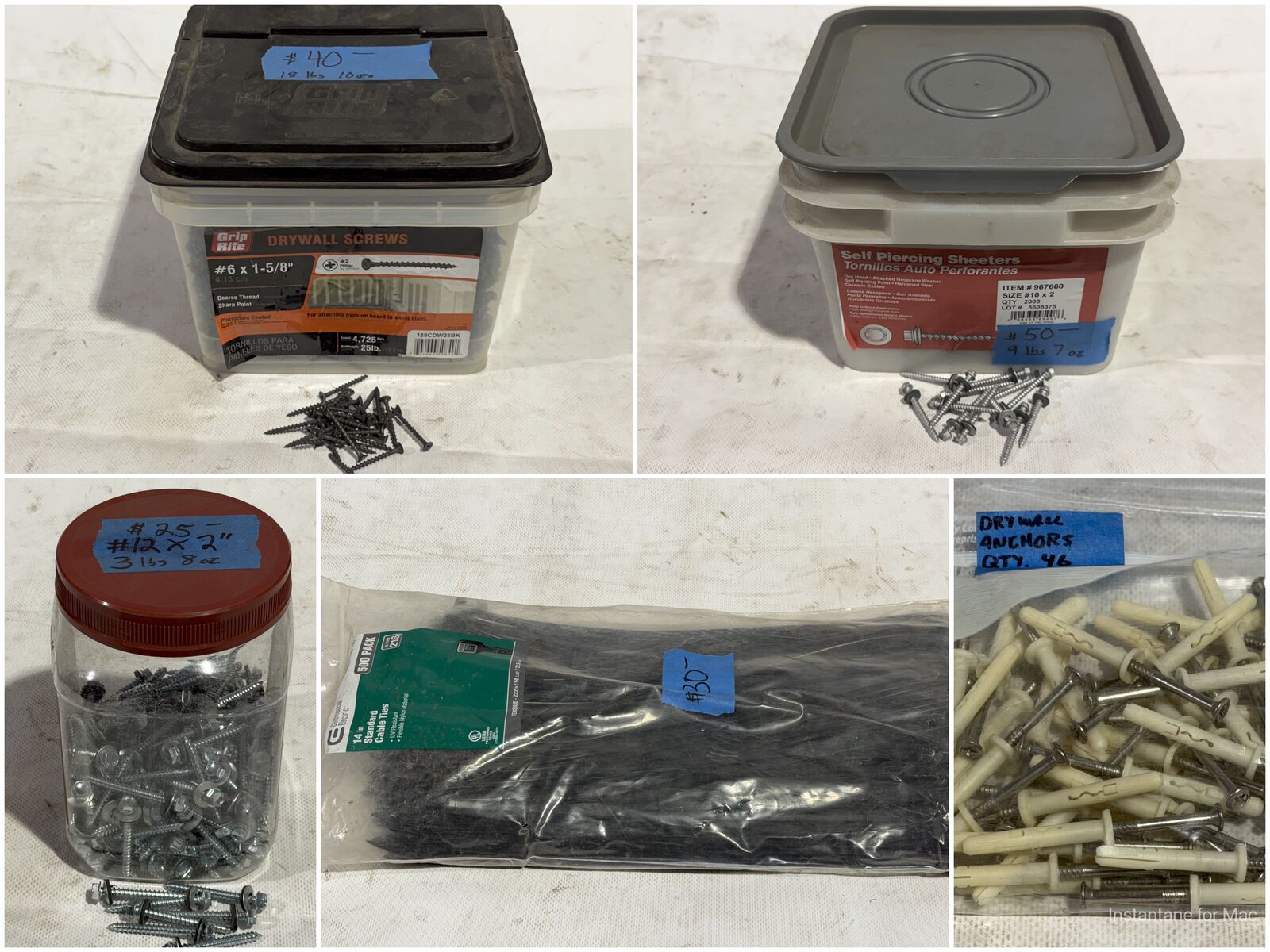 SAVE UP TO 70%! New Fasteners - Drywall Screws & Anchors, Sheeters & Zip Ties