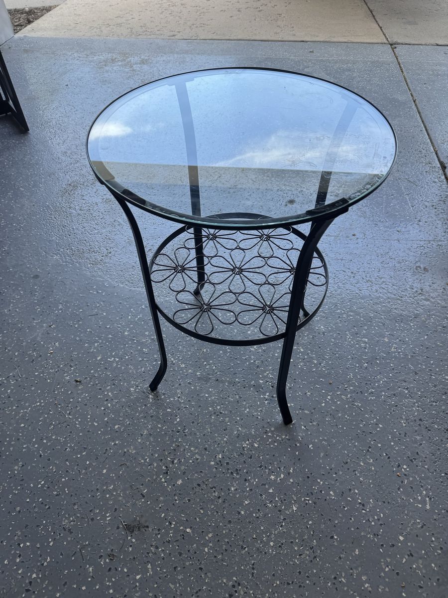 Glass end table