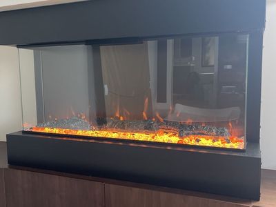 3 sided fireplace - new, working, damaged