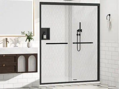 BRAND NEW Botwinkle 60" x 72" Sliding Shower Door - Matte Black