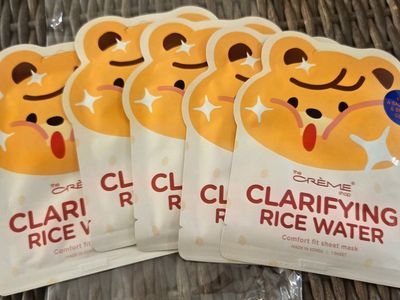 The Crème Shop Clarifying Rice Water Comfort Fit Sheet Mask - 5 Pack