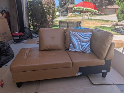 Modern Faux Leather Tufted Chaise Lounge