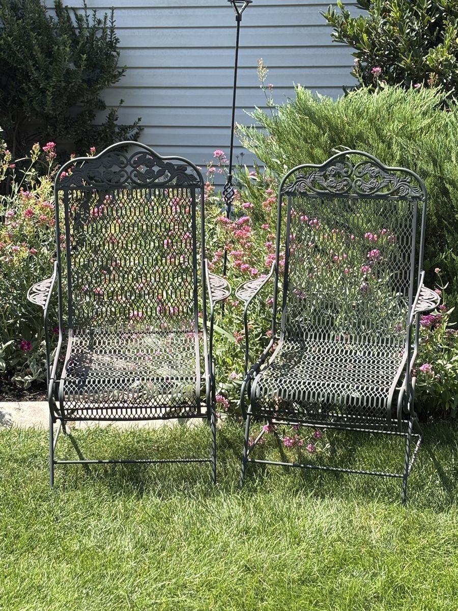Pair Of Vintage Woodard Rocker Patio Chairs 