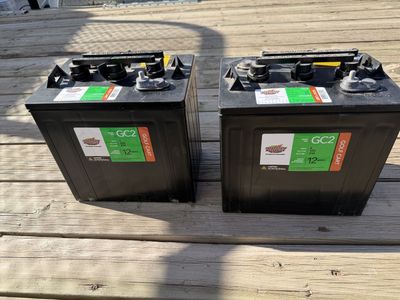 Two 6 Volt Batteries WIth RV Box