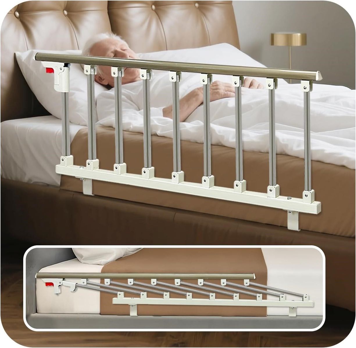 Bedside Guard Rail w/ Safety Grab Bar - 48in