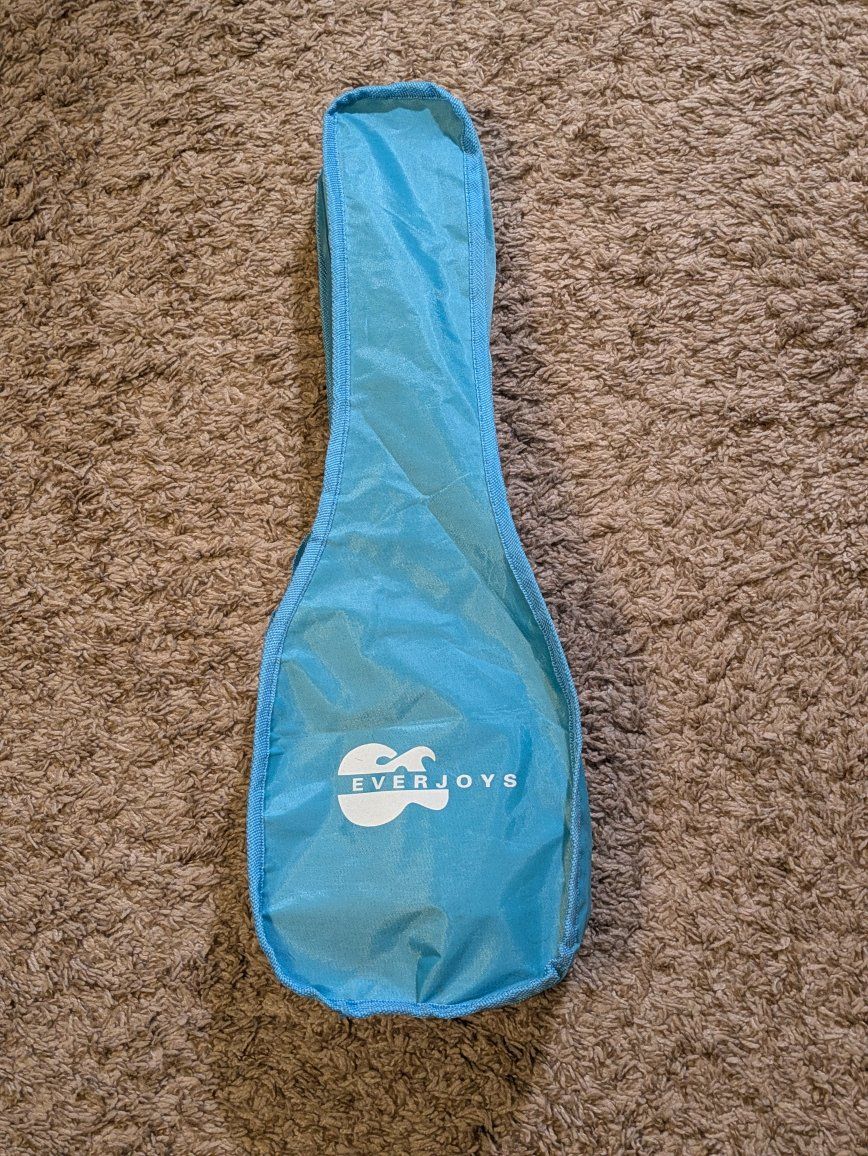 Everjoys Blue Soprano Ukulele with Case & Accessories