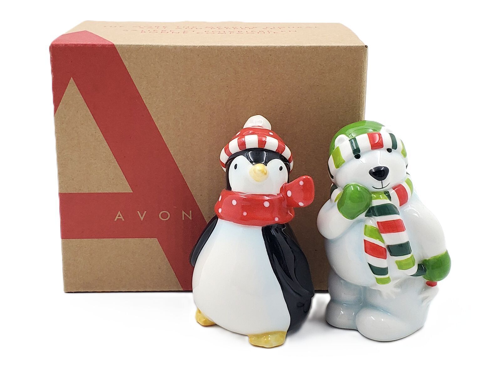 RARE “Avon” Ceramic “The More The Merrier” Salt & Pepper Shakers – NEW