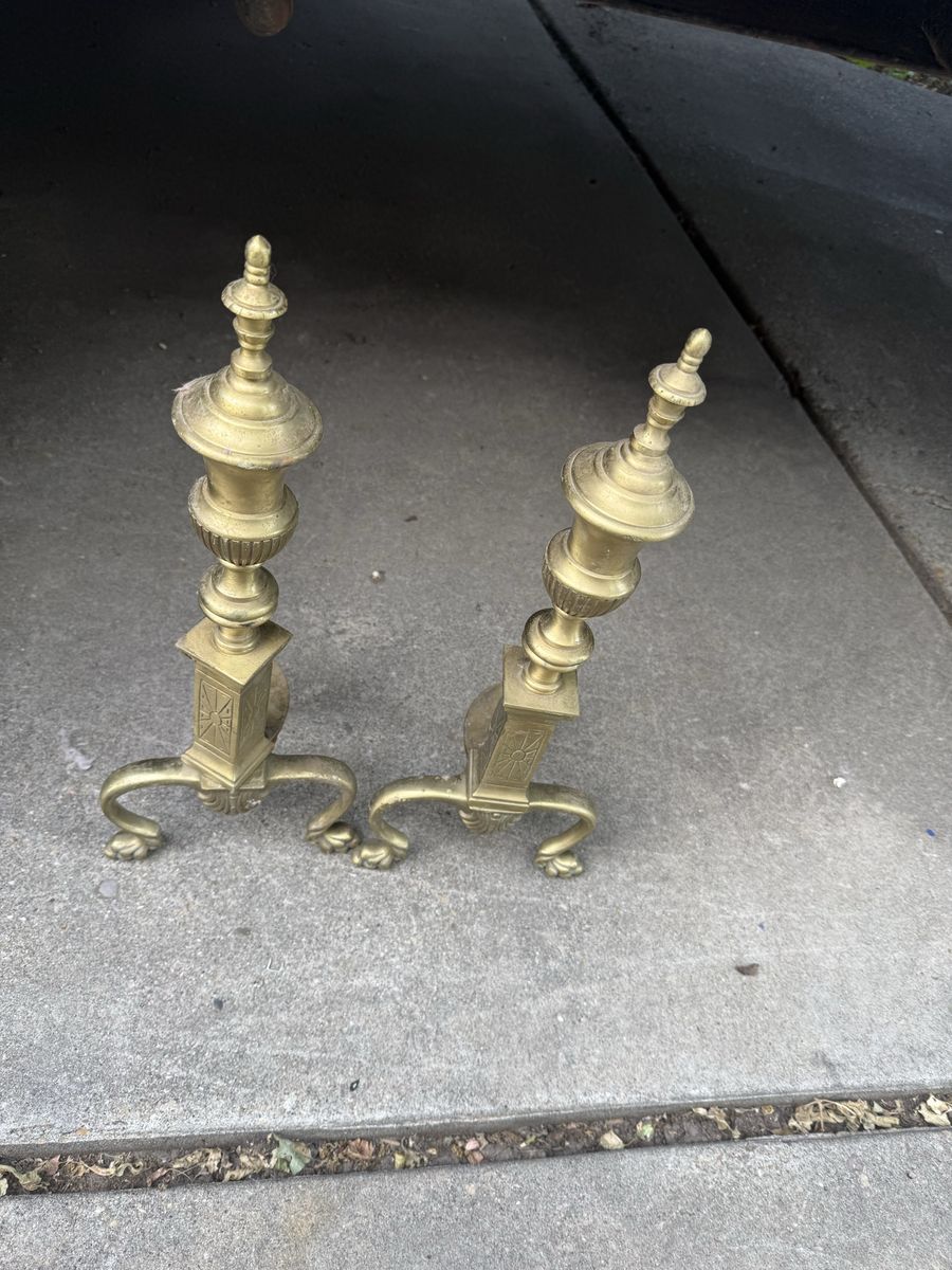 Brass fireplace ends