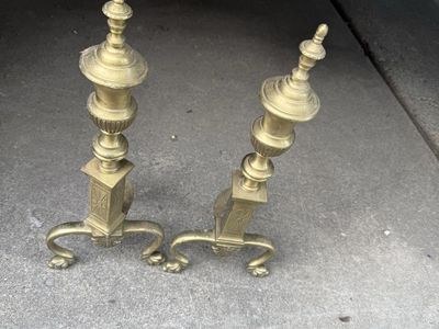 Brass fireplace ends