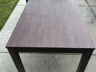 IKEA Dining Table - Dark Wood Finish (2 Chairs included) measures 35x60