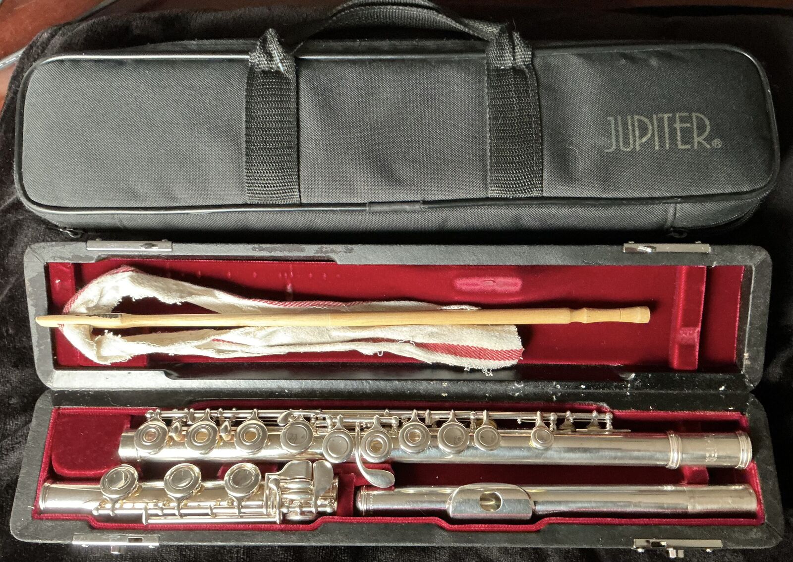 Jupiter Intermediate Flute - Sterling Silver Head, Open Hole, B-Foot