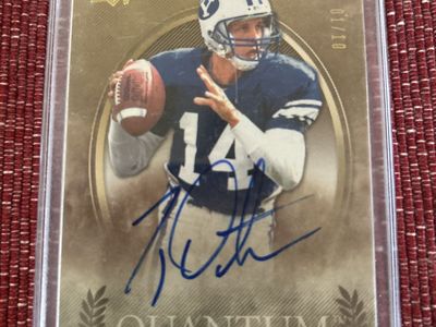 BYU Upper Deck Quantum Ty Detmer Autographed Football Card 01/10 Made BYU Cougars Hand Signed Certified Auto