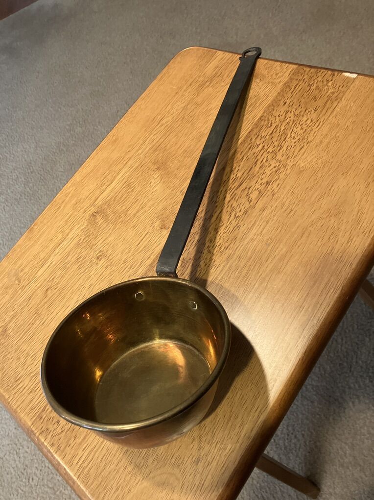 Antique Vintage 20 Copper Ladle With Iron Handle