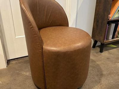 New Brown Swivel Barrel Chair Accent Dining Vanity