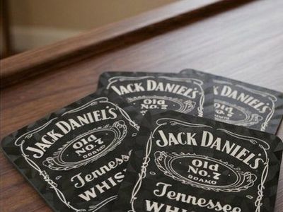 Jack Daniel’s Geometric Coaster Set (4pk + Caddy)