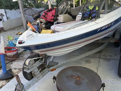 16 ‘, 1991 Bayliner Classic boat with 70 HP Mercury Motor in great shape! , 55 LB thrust Minn Kota with foot metal, wiring etc!