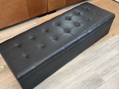 Black Leather Ottoman With Storage