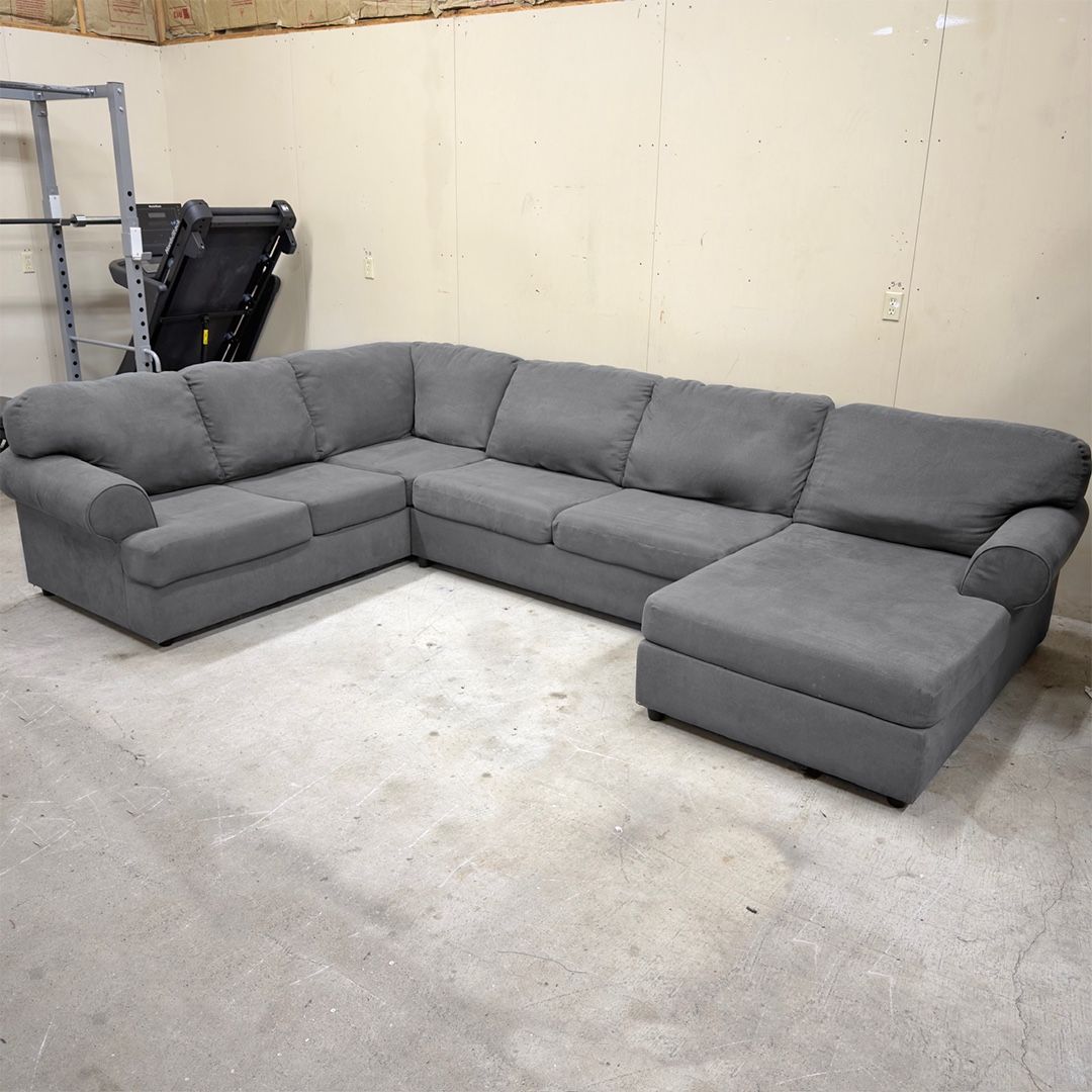 Large Dark Gray Sectional Couch - Delivery Available