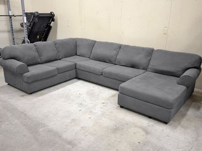 Large Dark Gray Sectional Couch - Delivery Available